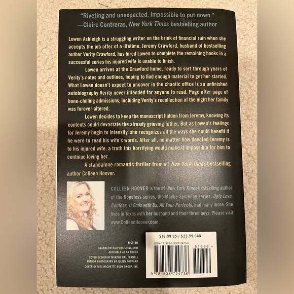 Verity by Colleen Hoover - Picture 2 of 2